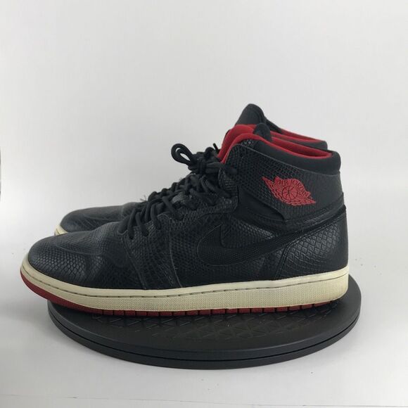 Nike Air Jordan 1 Nouveau Snakeskin Black/Red 819176-001 Men’s Size 11 - Picture 8 of 12